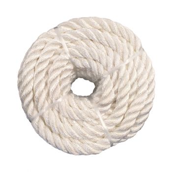 Nylon Rope, Twisted, White, 1/4”x50’