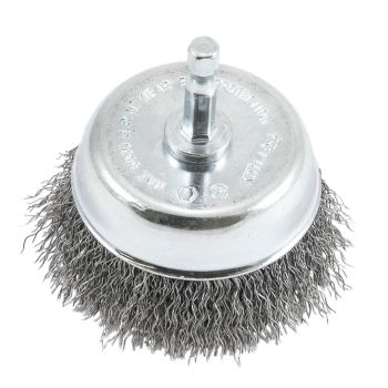 Cup Brush Crimped, 3" x .012 x 1/4" Hex Shank