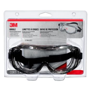 3M™ Gray Pro Chemical Splash/Impact Resistant Safety Goggles