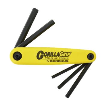 Bondhus Set 5 Hex GorillaGrip Fold-up Tools 3/16-3/8"