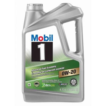 Mobil 1 Advanced Fuel Economy Full Synthetic Motor Oil 0W-20, 5 Qt.