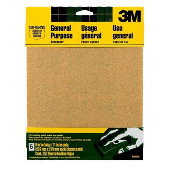 3M™ Aluminum Oxide  Assorted Grit Sandpaper, 9” x 11”