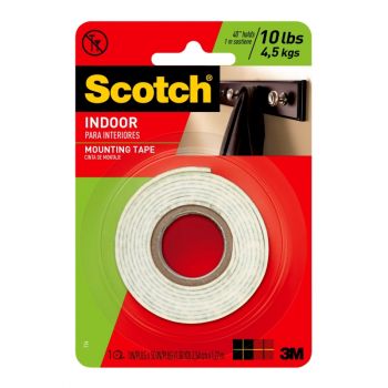 Scotch® Indoor Mounting Tape, 1 in x 50 in
