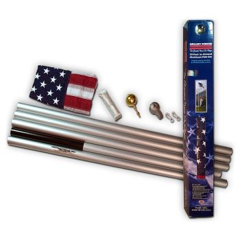 20' Aluminum Flag Pole Kit with 3'x 5' Nylon U.S.A. Flag