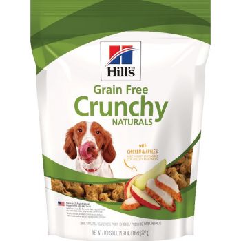Hill's Natural Grain Free treats for dogs with Chicken & Apples, Crunchy Dog Treat, 8 oz bag