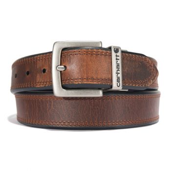 Carhartt Oil Finish Leather Reversible Belt Brown/Black with Nickel Roller Finish