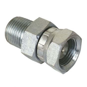 Style 1404 1/4" Male Pipe Thread x 1/4" Female Pipe Thread Swivel Hydraulic Adapter (Packaged)