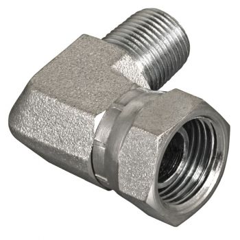 Style 1501 1/2" Male Pipe Thread x 3/8" Female Pipe Thread 90° Swivel Hydraulic Adapter (Packaged)
