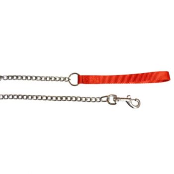 48” Medium Chain Lead w/ Nylon Handle, Red