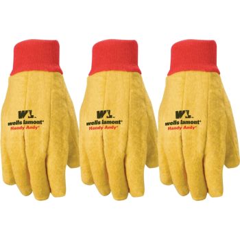 3 Pair Handy Andy Polyester Cotton Chore Gloves, One Size (300F)