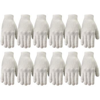 12 Pair Pack Polyester Work Gloves String Knit (Wells Lamont 513Z)